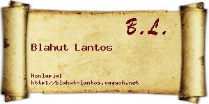 Blahut Lantos névjegykártya